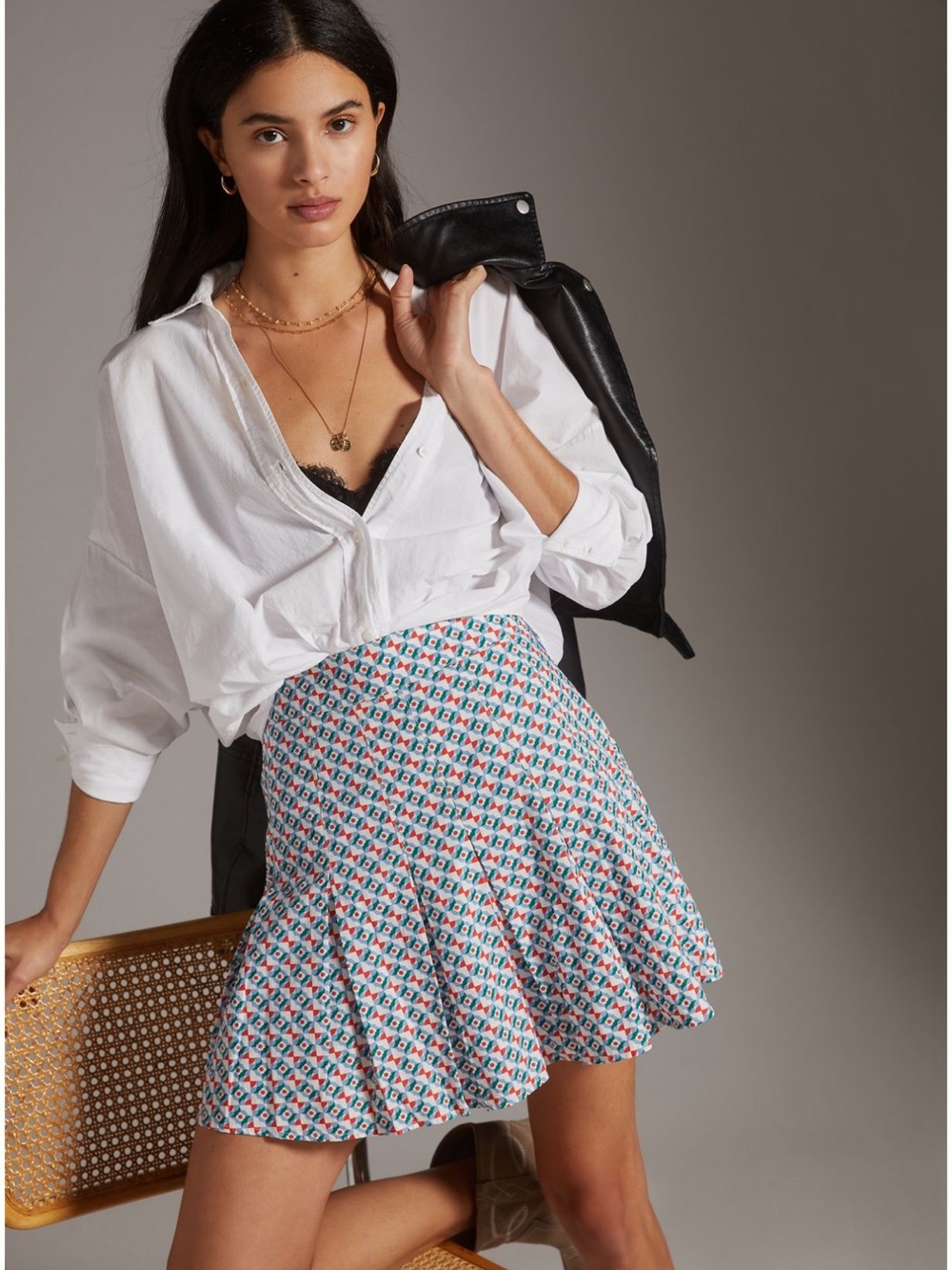 Maeve Pleated Mini Skirt